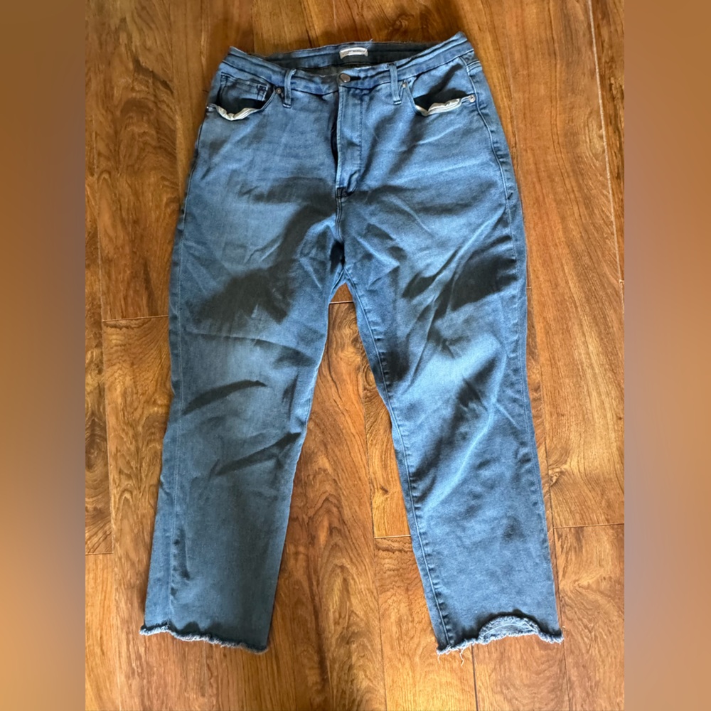 Good American Women’s Distressed Blue Skinny Jeans